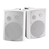 Monoprice 2-Way Active Wall Mount Speakers (Pair), 25W, White