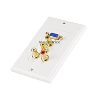 Product Image for VGA HD15 / 3 RCA Composite / 3.5mm Wall Plate (VGA + Composite + 3.5mm) - Coupler Type