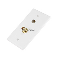 Product Image for Cat5e / BNC Wall Plate (Cat5e + BNC) - Coupler Type