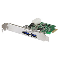 Product Image for 2 Ports USB 3.0 PCI-Express (PCI-e) Controller Card w/ Molex 4pin Power
