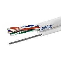 Product Image for 1000FT 24AWG Cat5e 350MHz UTP Solid + Iron, Riser Rated (VW-1), Bulk Ethernet Bare Copper Cable - White