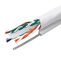Product Image for 1000FT Cat 6 Bulk Bare Copper Ethernet Network Cable UTP, Solid, CMX (VW-1), 500MHz, 24AWG - White