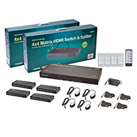 Product Image for 4x4 Matrix HDMI� Switch & Splitter over CAT5e/CAT6 Cable w/ Remote - Extend Upto 131ft