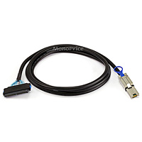 Product Image for 2m 28AWG External Mini SAS 26pin (SFF-8088) Male to Internal SAS 32pin (SFF-8484) Female Cable - Black