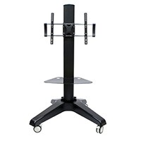 Product Image for Mobile HDTV Stand w/ Adjustable Glass Shelf (Max 132Lbs, 32~60inch) - Black