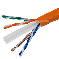 Product Image for 1000FT 24AWG Cat 6 550MHz UTP Stranded, In-Wall Rated (CM), Bulk Ethernet Bare Copper Cable - Orange