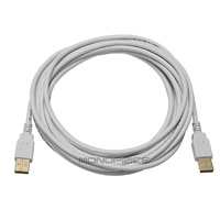 Product Image for 15ft USB 2.0 A Male to A Male 28/24AWG Cable (Gold Plated) - WHITE