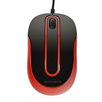 Product Image for Mini/Travel Optical Mouse - Black w/Red