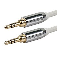 Product Image for 10ft Designed for Mobile 3.5mm Stereo Male to 3.5mm Stereo Male (Gold Plated) - White