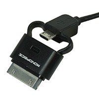 Product Image for 3ft Charge/Sync Micro USB Female to 30 Pin Dock Male Cable for 30-pin all iPad�, iPhone�, and iPod� - Black