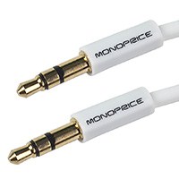 Product Image for 6ft Coiled 3.5mm Male To 3.5mm Male Stereo Audio Cable - White