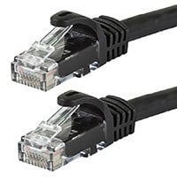 Monoprice FLEXboot Cat6 Ethernet Patch Cable - Snagless RJ45, Stranded, 550MHz, UTP, Pure Bare Copper Wire, 24AWG, 5ft, Black
