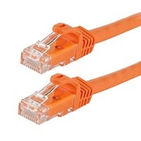 Monoprice FLEXboot Cat6 Ethernet Patch Cable - Snagless RJ45, Stranded, 550MHz, UTP, Pure Bare Copper Wire, 24AWG, 0.5ft, Orange