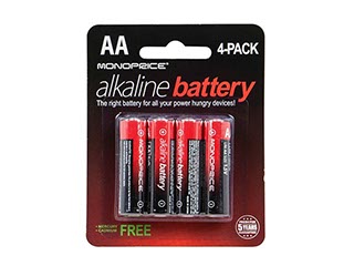 Product Image for Monoprice AA Alkaline Battery, 4-Pack