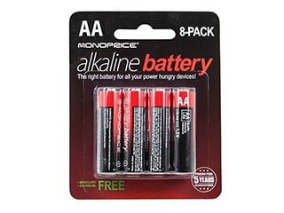 Product Image for Monoprice AA Alkaline Battery, 8-Pack