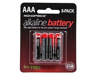 Product Image for Monoprice AAA Alkaline Battery, 8-Pack