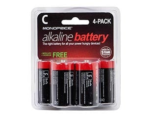 Product Image for Monoprice C Alkaline Battery 4-Pack