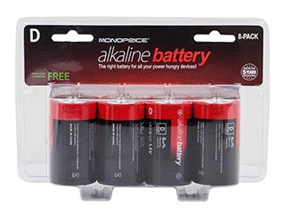 Product Image for Monoprice D Alkaline Battery 8-Pack