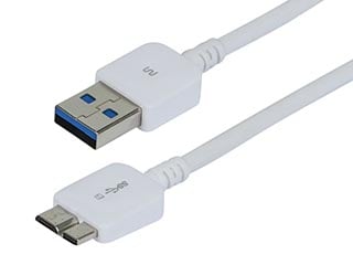 Product Image for Ultra Slim Series USB 3.0 Cable, A Male to Micro B Male, 2 Ft White