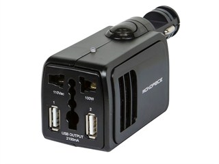 Product Image for 12VDC to 110VAC 100W Auto Power Invertor with Dual USB charger (2100mA)