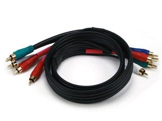 Product Image for 3ft 22AWG 5-RCA Component Video/Audio Coaxial Cable (RG-59/U) - Black 