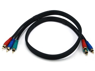 Product Image for 3ft 22AWG 3-RCA Component Video Coaxial Cable (RG-59/U) - Black 
