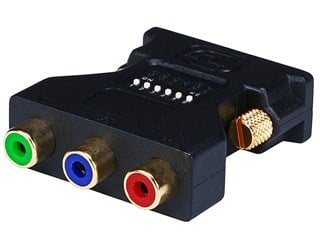 Product Image for DVI-I Male to 3 RCA Component Adapter w/ DIP Switch for ATI Video Cards (Gold Plated) 
