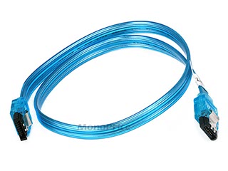 Product Image for 18inch SATA 6Gbps Cable w/Locking Latch - UV Blue 