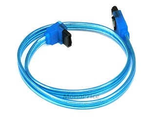 Product Image for 18inch SATA 6Gbps Cable w/Locking Latch (90 Degree to 180 Degree) - UV Blue 