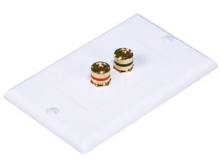 Product Image for High Quality Banana Binding Post Two-Piece Inset Wall Plate for 1 Speaker - Coupler Type 