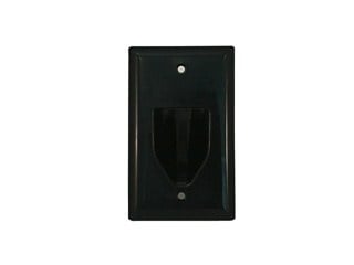 Product Image for 1-Gang Recessed Low Voltage Cable Wall Plate - Black 