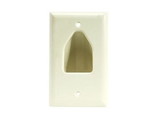 Product Image for 1-Gang Recessed Low Voltage Cable Wall Plate - Lite Almond