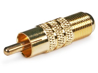 Product Image for RCA Male to F Female Adaptor - Gold Plated 