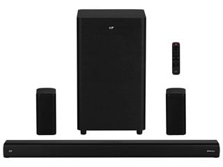 Monoprice SB-600 Dolby Atmos 5.1.2 Soundbar with Wireless Subwoofer and Wireless Surround Speakers, 2 HDMI Inputs, 4K HDR/DV Pass-Through, eArc, Bluetooth, Toslink, Coax, Remote