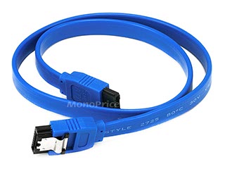 Product Image for 18inch SATA 6Gbps Cable w/Locking Latch - Blue