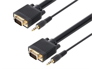 Product Image for 10ft Super VGA HD15 M/M CL2 Rated Cable w/ Stereo Audio and Triple Shielding (Gold Plated) 