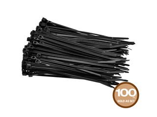 Product Image for Cable Tie 4 inch 18LBS, 100pcs/Pack - Black