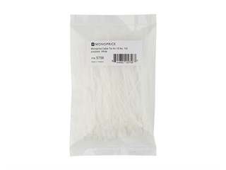 Product Image for Cable Tie 4 inch 18LBS, 100pcs/Pack - White