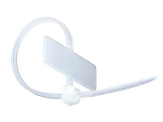 Product Image for Marker Cable Tie 4 inch 18LBS, 100pcs/Pack - White