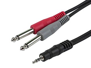 Product Image for 1/8" TRS male to two 1/4" TS male cable - 5 feet