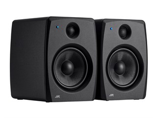 Stage Right by Monoprice SV28 8in Bi-amplified Powered Studio Monitor Speakers with 150W Class AB Amp and 1in Silk Dome (pair)
