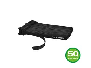 Product Image for Hook & Loop Fastening Cable Ties, 6-inch, 50pcs/pack, Black