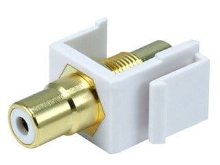 Product Image for Keystone Jack - Modular RCA w/White Center (White) 