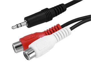 Product Image for 6inch 3.5mm Stereo Plug/2 RCA Jack Cable - Black 