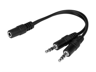 Product Image for 6inch 3.5mm Stereo Jack/Two 3.5mm Stereo Plug Cable