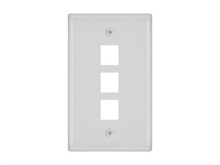 Product Image for Wall Plate for Keystone, 3 Hole - White