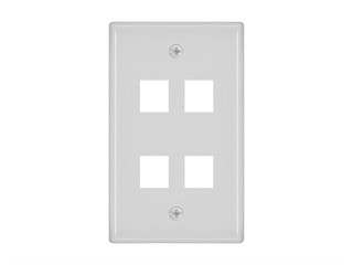 Product Image for Wall Plate for Keystone, 4 Hole - White