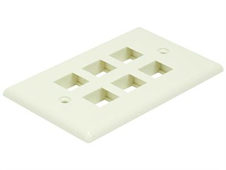 Product Image for Wall Plate for Keystone, 6 Hole - Ivory