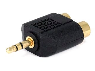 Product Image for 3.5mm Stereo Plug to 2 RCA Jack Splitter Adaptor - Gold Plated