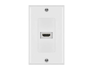 Product Image for Two-Piece Inset Wall Plate with 4 Inch Built-in Flexible High Speed HDMI® Cable With Ethernet - Single Port (1P) - White